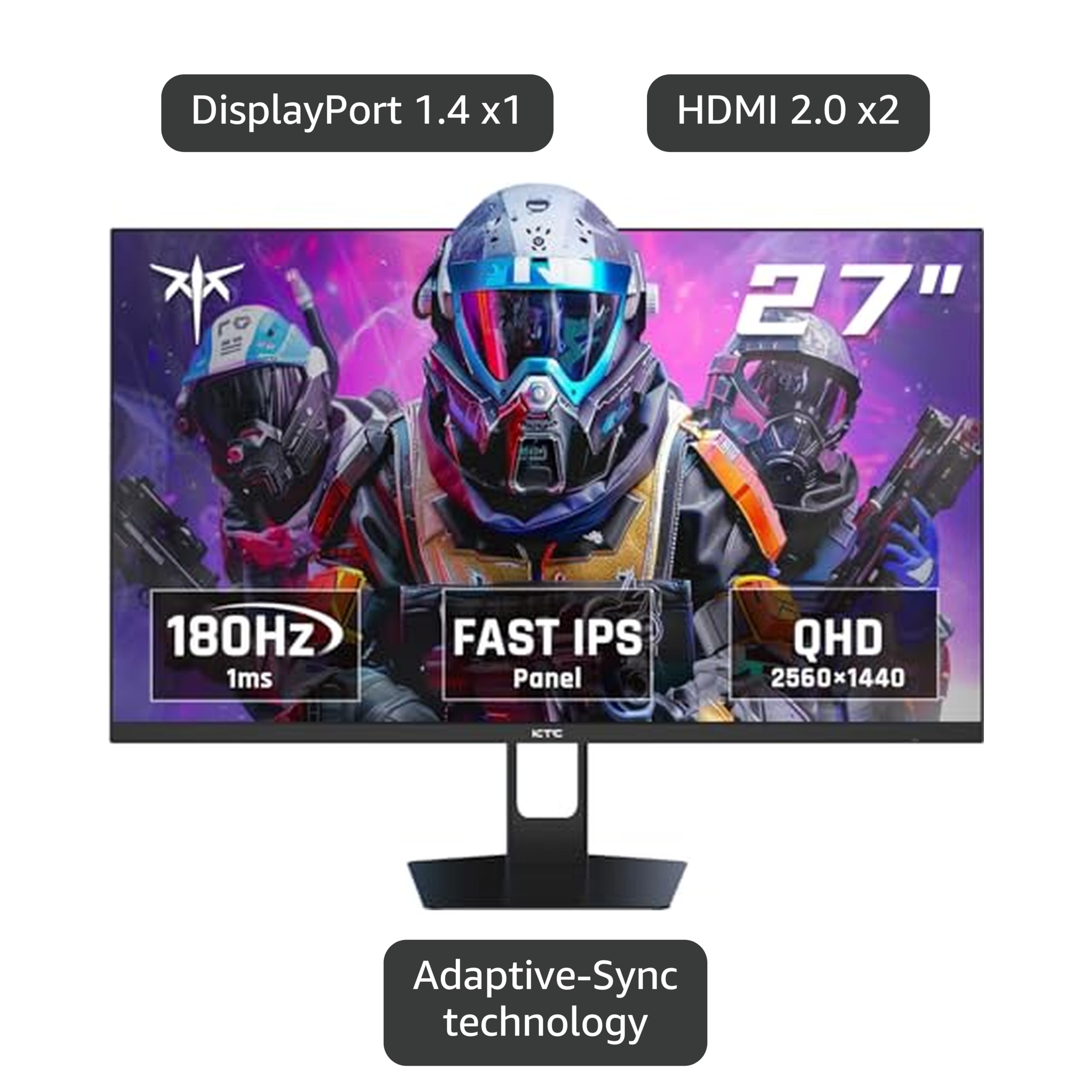 KTC 27インチモニター H27T22S WQHD 180Hz Amazon.com: KTC 27 Inch QHD Gaming Monitor, 180Hz 1ms GTG Fast IPS